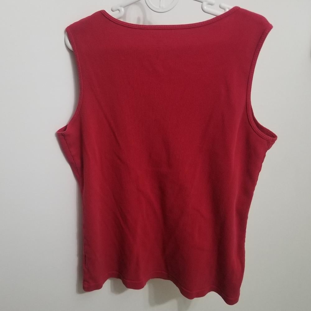 VGUC 100% cotton red tank top - Picture 3 of 4